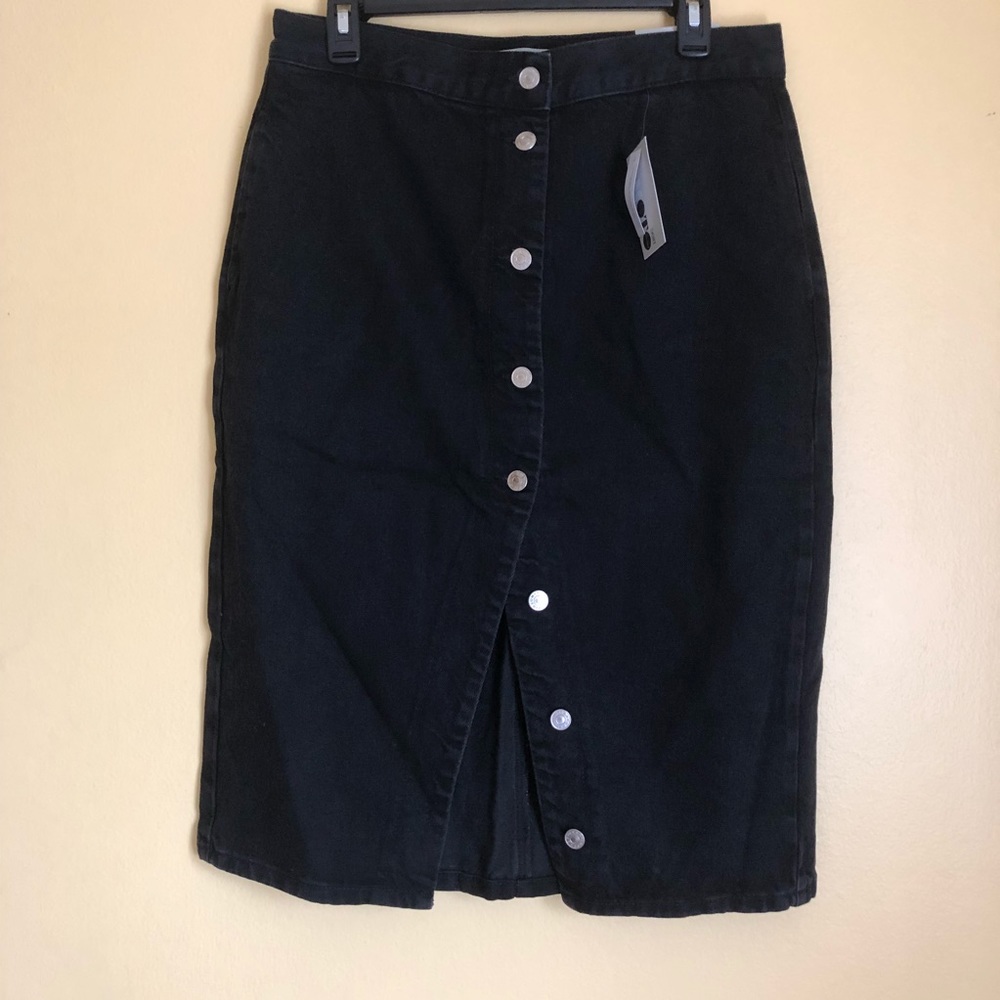 Topshop Denim Midi Skirt - Picture 2 of 6